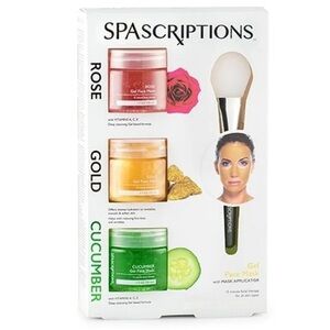 SPAScriptions Rose Gold Cucumber Gel Face Mask Trio